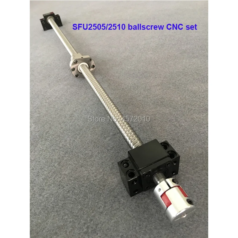

SFU2510 RM2505 Ballscrew set 1100 1200 1500 mm with end machined + 2510 Ballnut + BK/BF20 End support + cnc parts