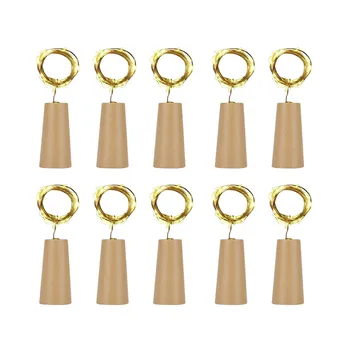 

10Pcs Cork Shaped LED Night Light Starry Light Wine Bottle Lamp For Party Decor Christmas Party Valentines Holiday Curtain Decor