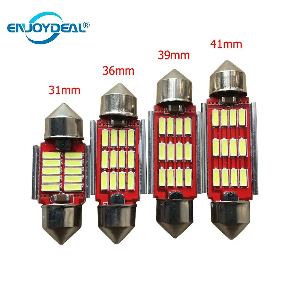 

5pcs Auto Dual-tip Car LED Festoon Light Bulb 12V 5W Dome Interior Reading Lamp Car Interior 3014-18SMD for door license lights