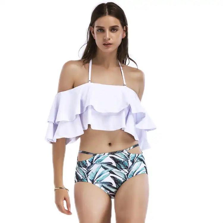 ruffle trim bikini top