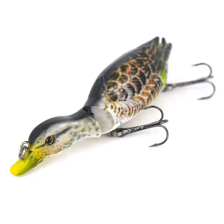 2 segment jointed duck fishing lures 3D eyes 14cm 5 colors bionic hard