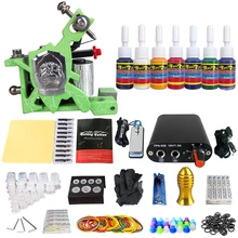 Полный комплект для тату-катушки для подводки Shader Электропитание педаль иглы рукоятка наконечники татуировки тело и искусство TK105-28