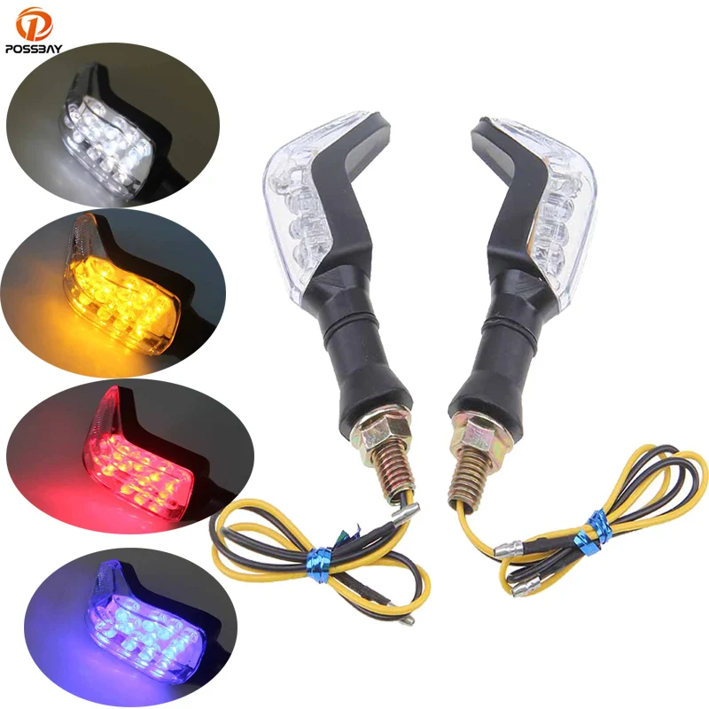 POSSBAY Motorcycle Turn Signals Lights Indicator Blinker Flasher Light