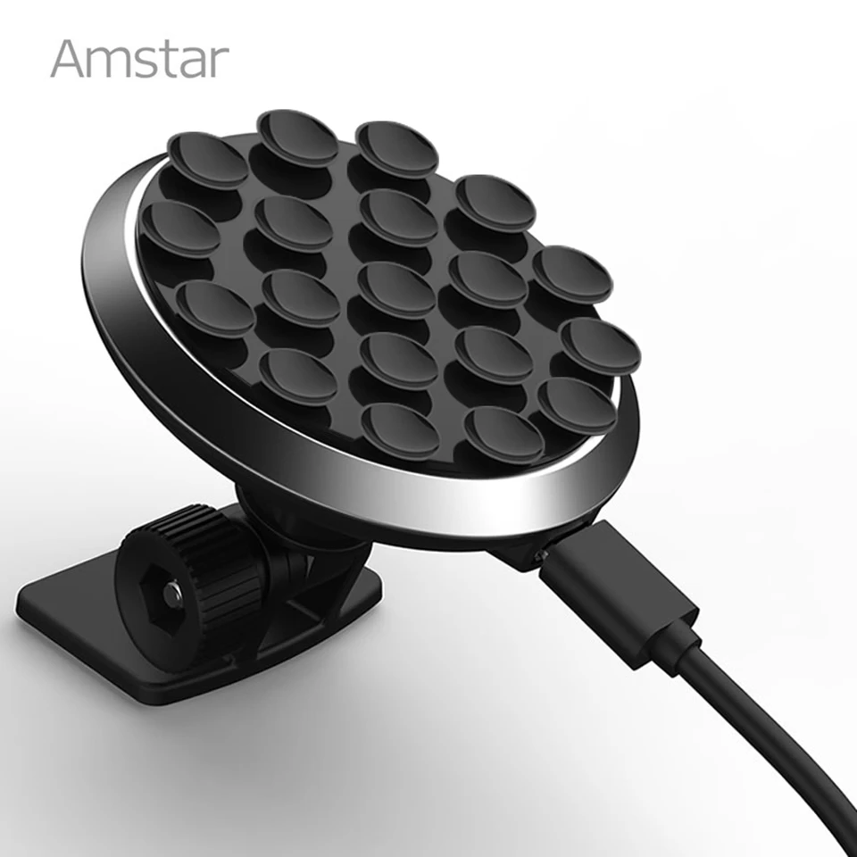 Amstar الالتصاق سيارة لاسلكي شاحن آيفون XS ماكس XR X 8 زائد 10 واط سريع تشى سيارة لاسلكية شاحن سامسونج S9 S8 ملاحظة 9
