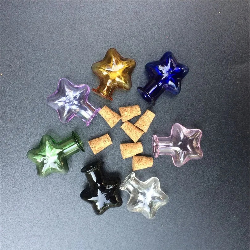 Mini Glass Bottles Star Jars With Cork Little Colors Art Bottles Handmade Gift Cute Bottles4