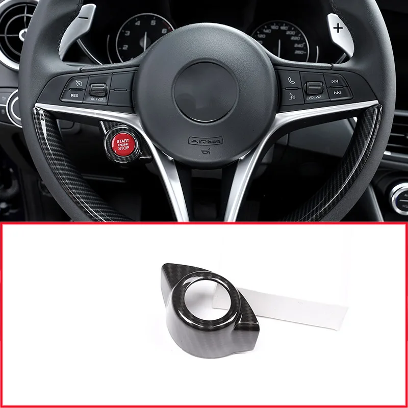 

Carbon Fiber For Alfa Romeo Giulia Stelvio 2017 2018 2019 ABS Car Start Engine Stop Cover Trim Accessories