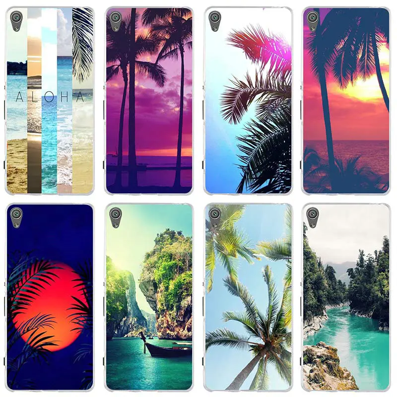 Phone Cases for Sony Xperia E3 E5 T3 M2 M4 M5 XA XZ Z Z1 Z2 Z3 Z4 Z5 Compact Soft Silicone Aloha Palm Trees Summer Nature | Мобильные
