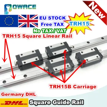 【US Stock】TRH20 Square Linear Guide Rail 400mm for CNC Machine+TRH20B Carriage