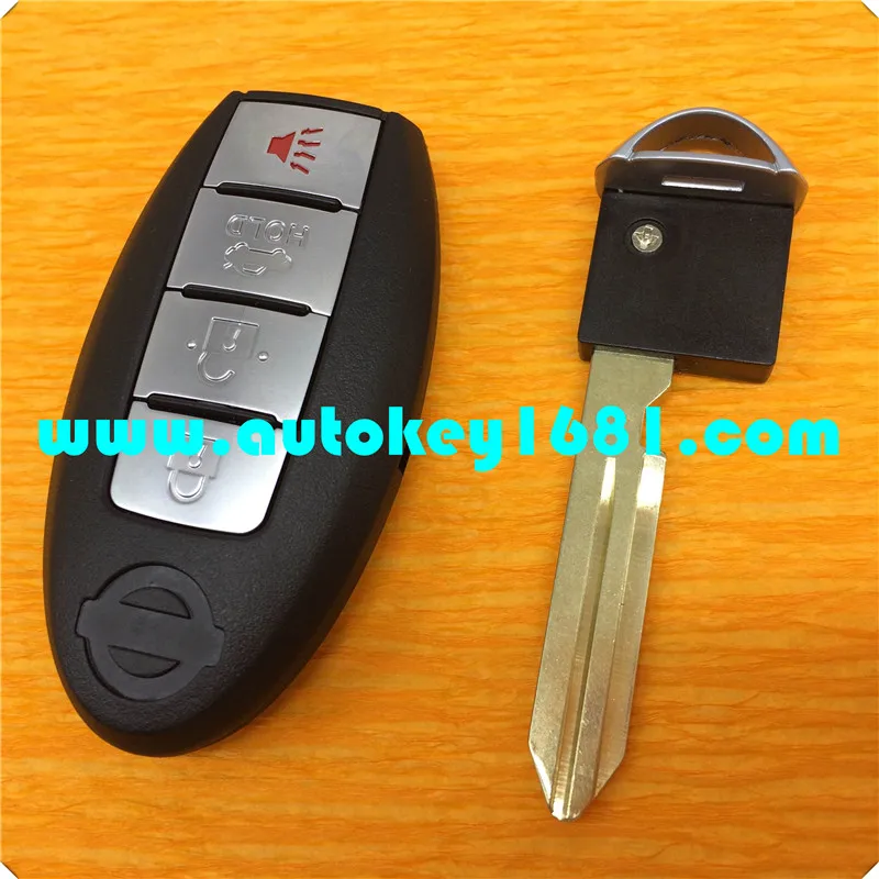 car key for Nissan GTR 3+1button remote smart card remote key with 46chip 315 mhz with uncut smart blade key FCCID:KR55WK48903