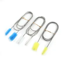 Гибкий чистящий инструмент двойная щетка для чистки труб трубы аквариума Весна Чистая щетка желтый 1 шт