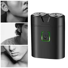 1 шт., Kemei, портативная мини-электробритва для мужчин, водонепроницаемая бритвенная машина, двойное кольцо, лезвие, USB, перезаряжаемая, для бороды, Razo