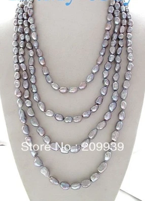 

huij 003018 Gray Baroque Freshwater Pearl Necklace 96