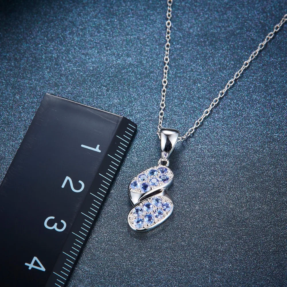 Hutang камень ювелирные изделия натуральный Танзанит серебро 925 пробы Кулон Изысканные Модные ювелирные изделия из драгоценных камней для подарок на день рождения нового