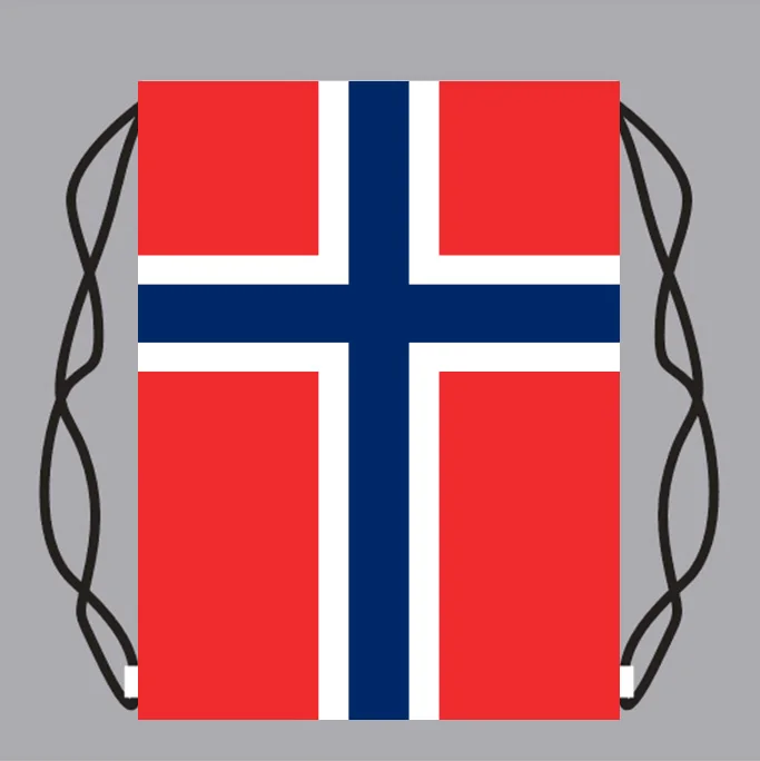 

Drawstring Backpack Bag with Norway Flag Small Backpack Printing Customized Logo