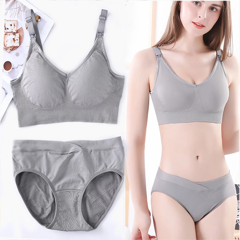Women's Intimates Bra and Panty Set Lingerie Bra Brief Set Nursing Bra Breastfeeding Underwear Night Sleep Feeding Wirefree Women's Intimates Bra and Panty Set Lingerie Bra Brief Set Nursing Bra Breastfeeding Underwear Night Sleep Feeding Wirefree