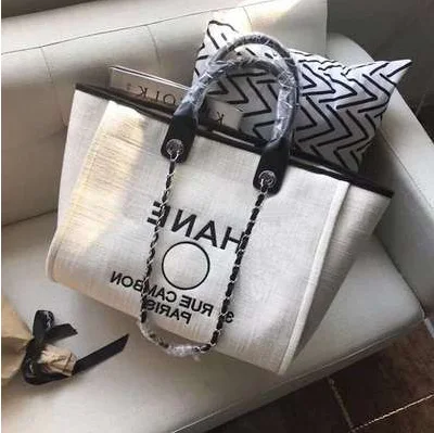 

2019 Top Quality Chain Canvas designer Shopper Embroidery Shoulder Bag Handbag Brand Crossbody Purses Luxury Handbags Women Bags