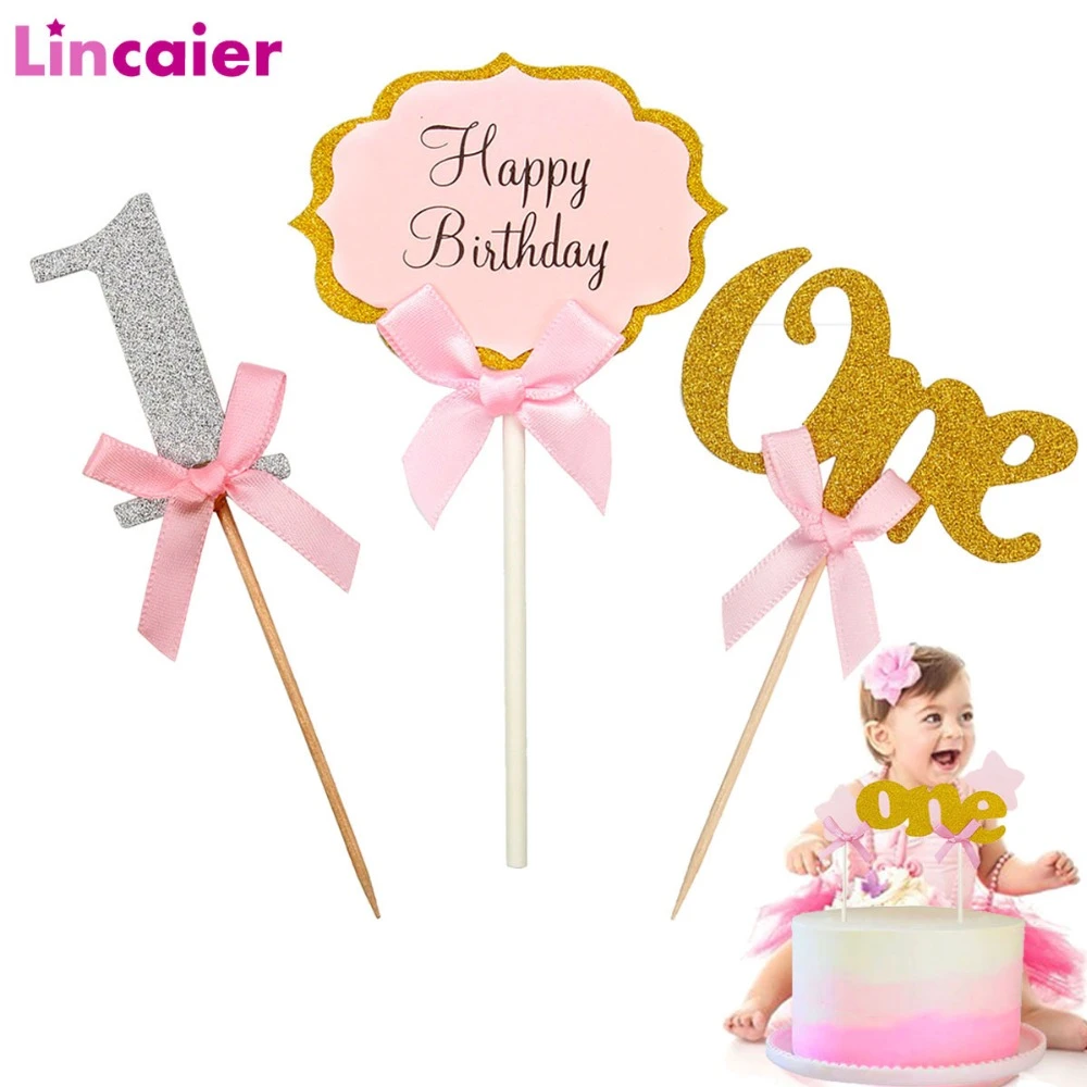 Decoration De Gateaux De Premier Anniversaire Pour Garcon Et Fille Decorations Diy De Fete Pour Bebe Et Enfant De 1 An Aliexpress