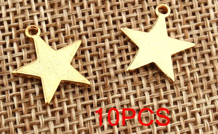 10 шт. простые серебряные серьги-звезды латунная фурнитура треугольная Подвеска для ожерелья подвески для женщин ручной работы для рождественских подарков ювелирных украшений аксессуар - Окраска металла: gold star-03