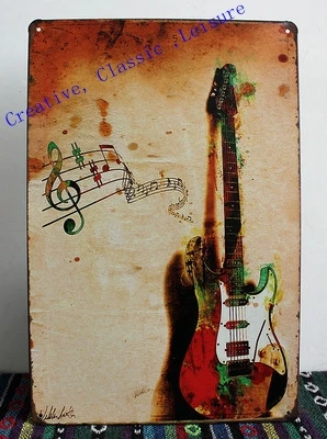 Free shipping metal painting Guitar tin sign Musical  