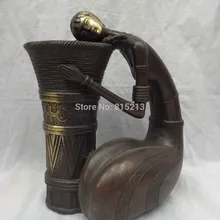 Bi00950 1" Китай чистая бронза позолота Belle фея Статуя Тибет zi Стиль корзина ваза горшок набор