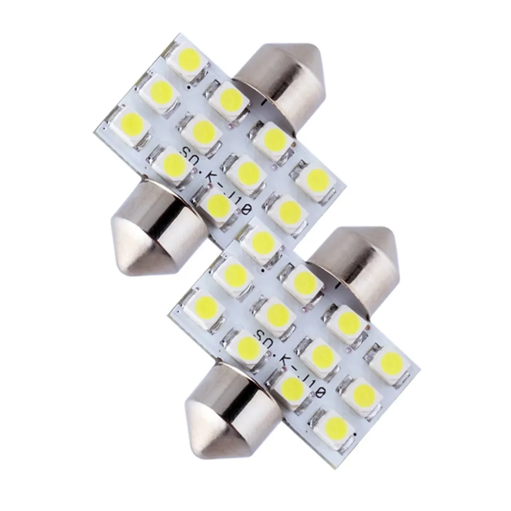Buy 2pcs 31mm 12 SMD Pure White Dome Festoon 12 LED