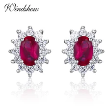 Симпатичные стерлингового серебра 925 небольшой овальный роза красная cz Серьги-гвоздики для Для женщин Обувь для девочек детей Обувь для девочек Дети Ювелирные изделия orecchini aros Aretes