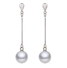 925 silver real natural big Freshwater pearl font b earrings b font font b earrings b