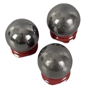 

1pcs 40mm Natural Stone Mineral Hematite Crystal Ball Divination Quartz Ball Wedding Dress Photography Decoration Ball