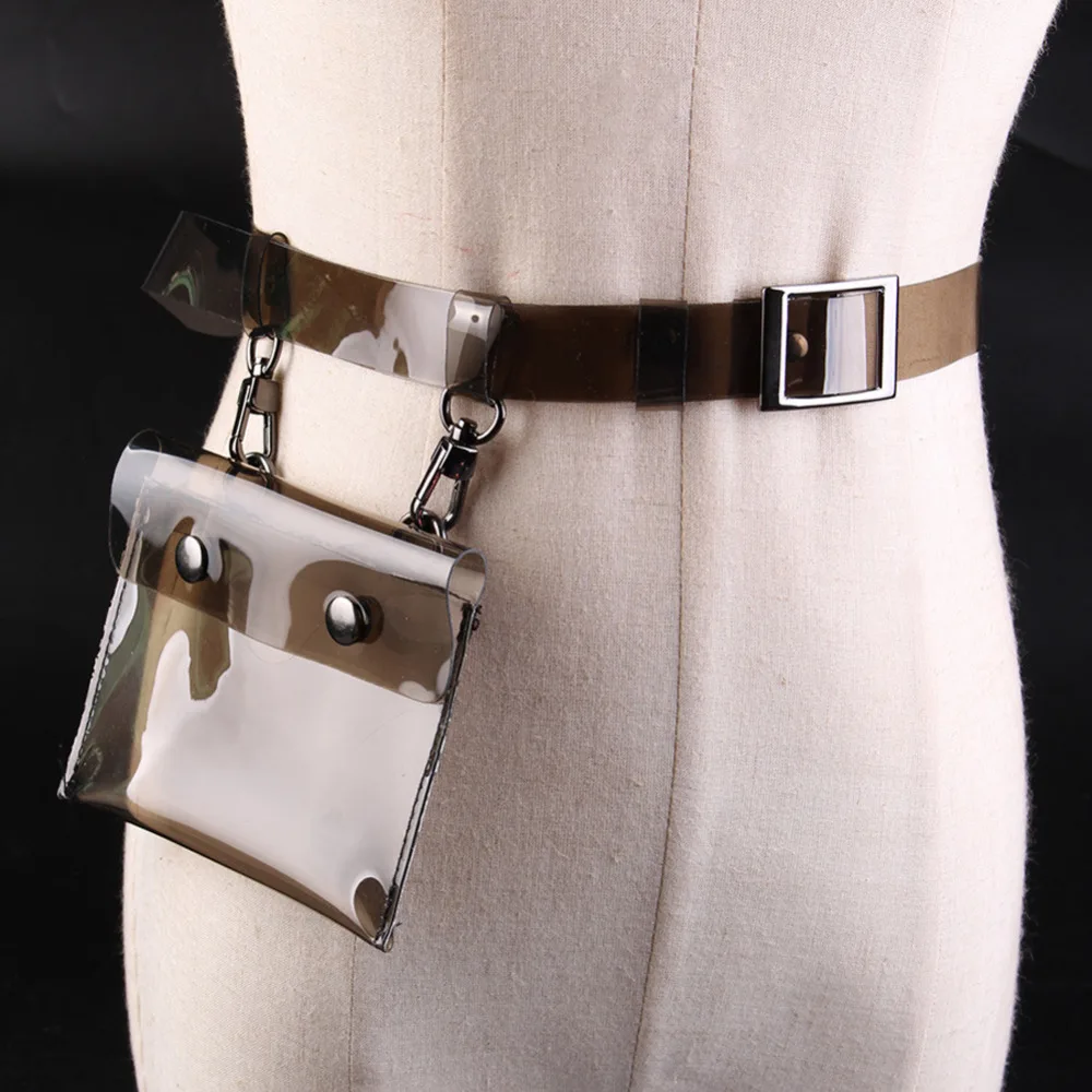 

New Women Waist Bag Celular Fashion PU Leather Fanny Pack Belt Bag Mini Phone Purse Transparent Bag For Gift Teenager Girls