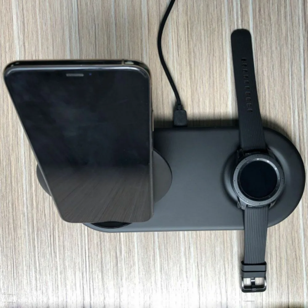 Для samsung Galaxy S9 S8 gear S3 Watch быстрая Qi Беспроводная зарядная панель и держатель для Apple iPhone 8 x xmax