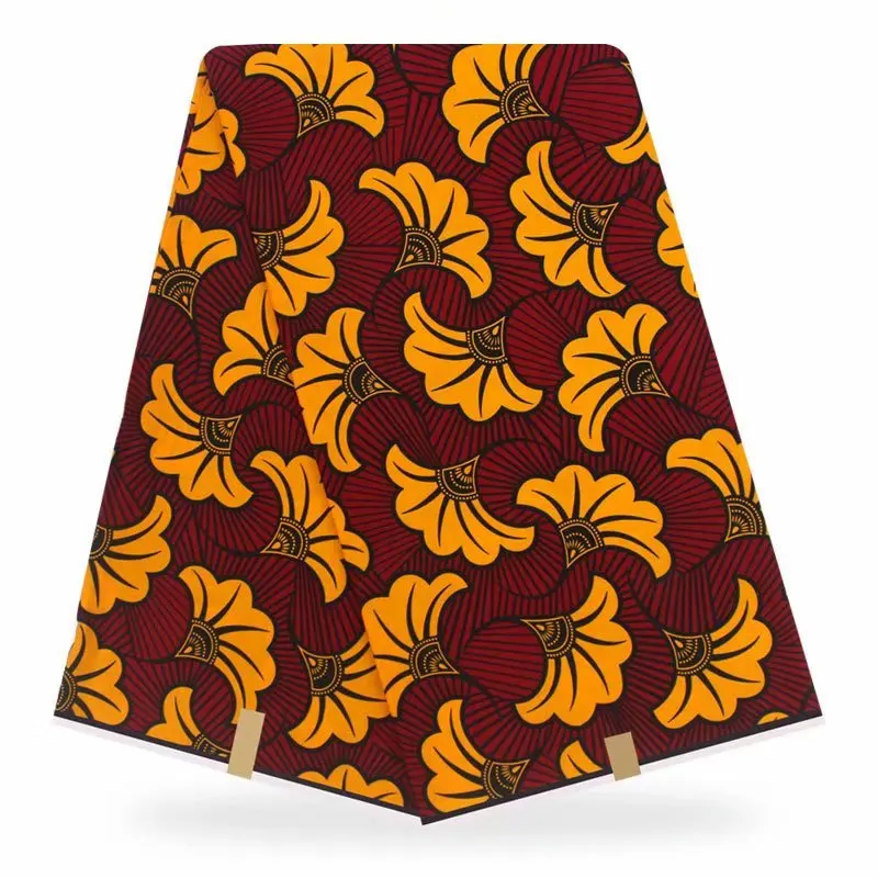 Хлопок воск печатает ткань Анкара цветок воск Анкара высокого качества 6 ярдов африканская ткань для вечерние платья F93-22