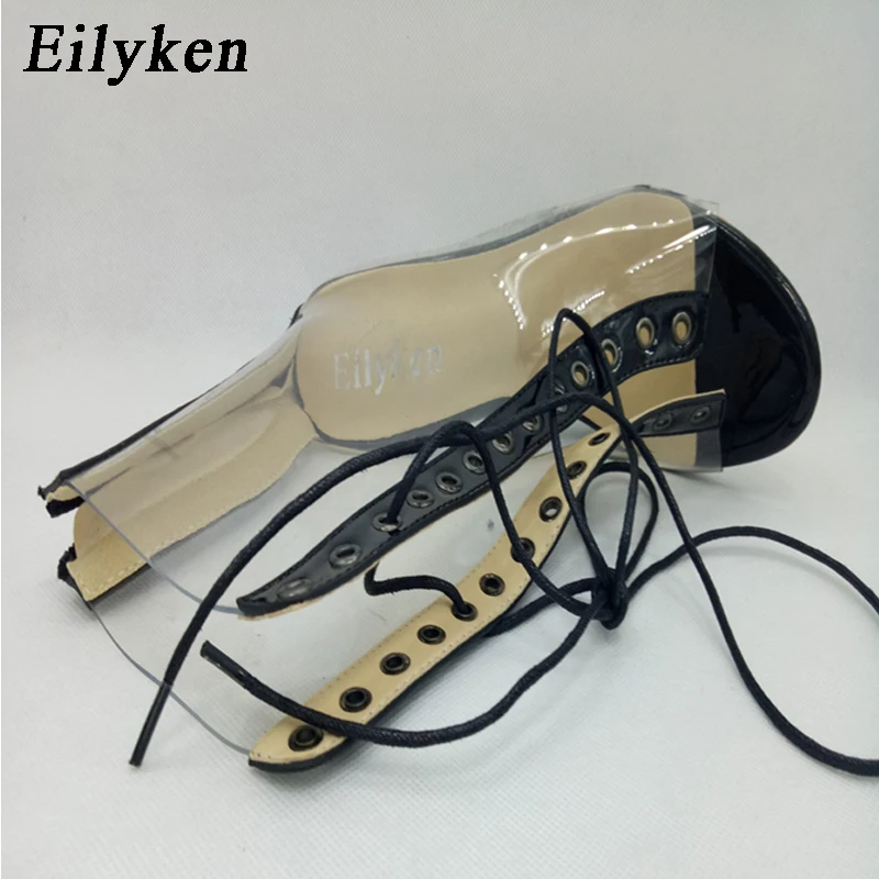 Eilyken/Новинка 2021 года Пикантные прозрачные сандалии гладиаторы из пвх Обувь с