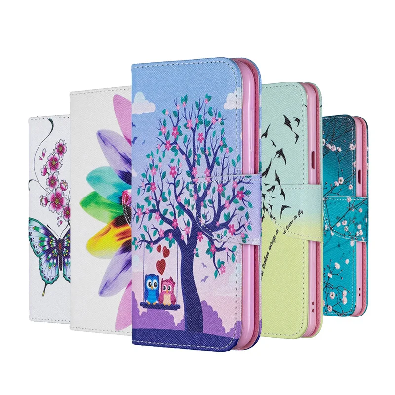 

2019 Painted TPU Leather Flip Case For Samsung Note 8 9 10 Pro S9 S10 Plus Wallet Cover For Samsung Galaxy S10E M30 M20 M10 Case
