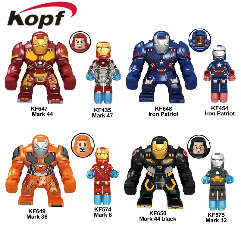 

Single Sale Big Size Super Heroes The Avengers Iron Man Hulkbuster Building Blocks Bricks Action Figure Christmas Gift KF6056