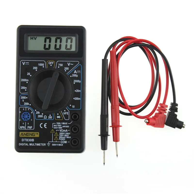 

Upgrade AC / DC Professional LCD Digital Multimeter Test Instrument Voltmeter Ampere Meter Ohm Tester DT830B