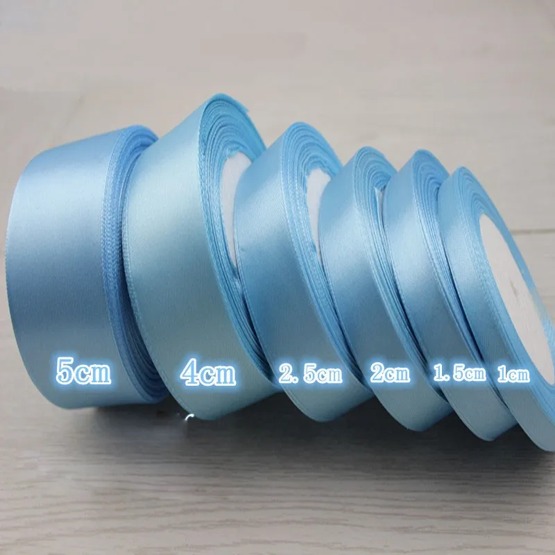 Blue Ribbons for Crafts Gift Ribbon Satin Solid Ribbon Roll (Turquoise)