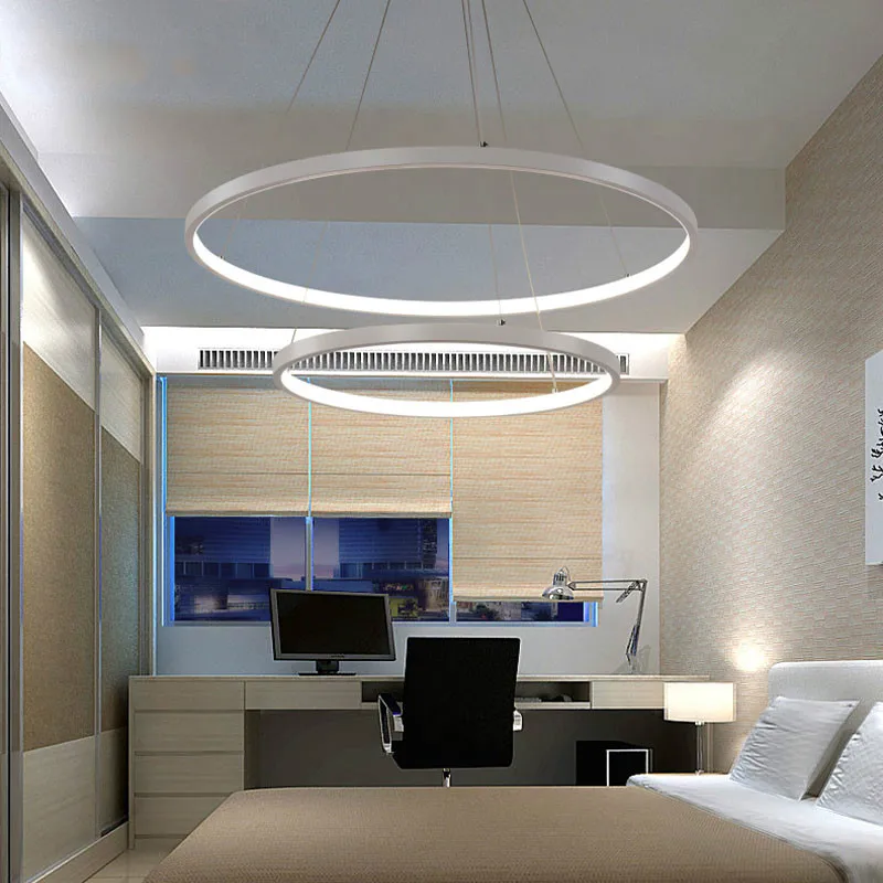 Gold Black Led Ceiling Light Hang Lamp Circle Rings Led Ceiling