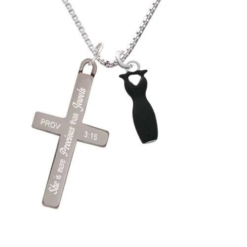 Little Black Dress - She is More Precious - Cross Necklace (1)