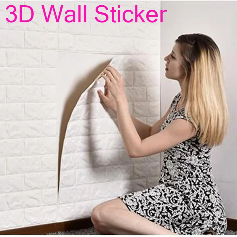 

50x50cm DIY 3D Wall Stickers PE Foam Safty Home Decor Wallpaper DIY Wall Decor Brick Living Room Kids Bedroom Decorative Sticker