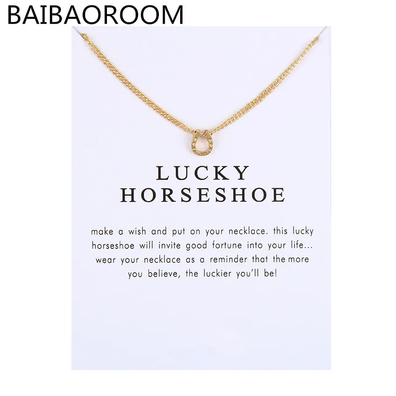 Fashion Jewelry Reminders- Lucky Horseshoe Silver Color Horseshoe Charm Necklace For Women