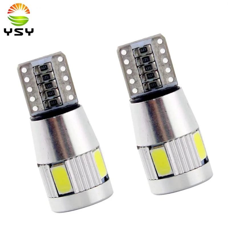 

10PCS T10 194 168 5730 6SMD Led Canbus Error Free Interior Lights Led Warning Canceler White