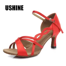 TY-B26 каблук 7 см/5 см атласная красная, коричневая, черная сатиновый бальный сальса обувь для латинских танцев женская обувь