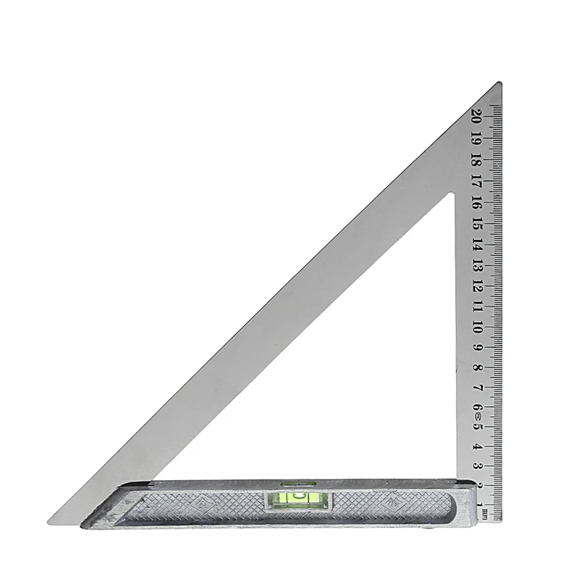 Triangle Ruler Alloy Measuring Tool With Bead Horizontal Woodworking