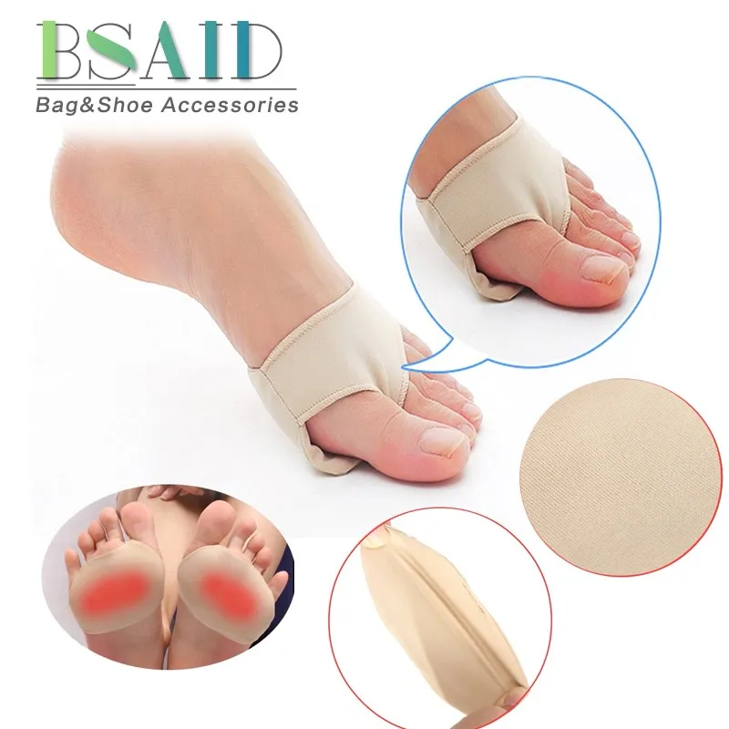 BSAID 1 Pair Forefoot Pads Fabric Gel Cushions Metatarsal Ball Of Foot Insoles Antislip Protector Relief Feet Pain Half Inserts