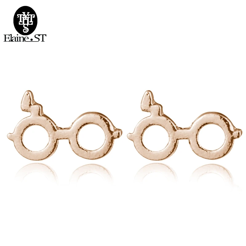 

3 Colors Fashion Glasses Stud Earrings Personality Magic Glasses Stud Earrings for Men Women Earrings 2017 Jewelry Gifts
