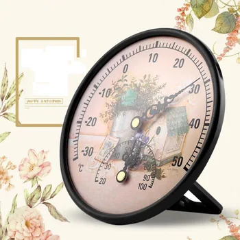 

Indoor And Outdoor Round Double Dial Thermometer Hygrometer Pattern Pointer Thermometer Hygrometer Induction Pointer