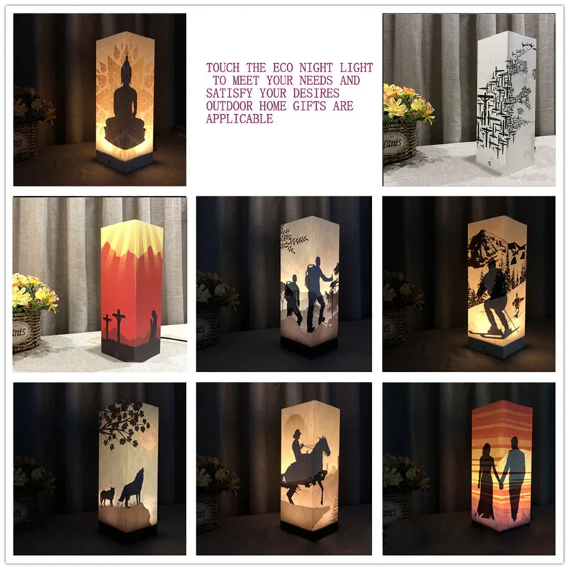 Bedside Lamp Night Light Warm White Bulb Dimmable Gift Wood Table lamp decorative touch lamp night light gift Lamparas 40AP03 (8)