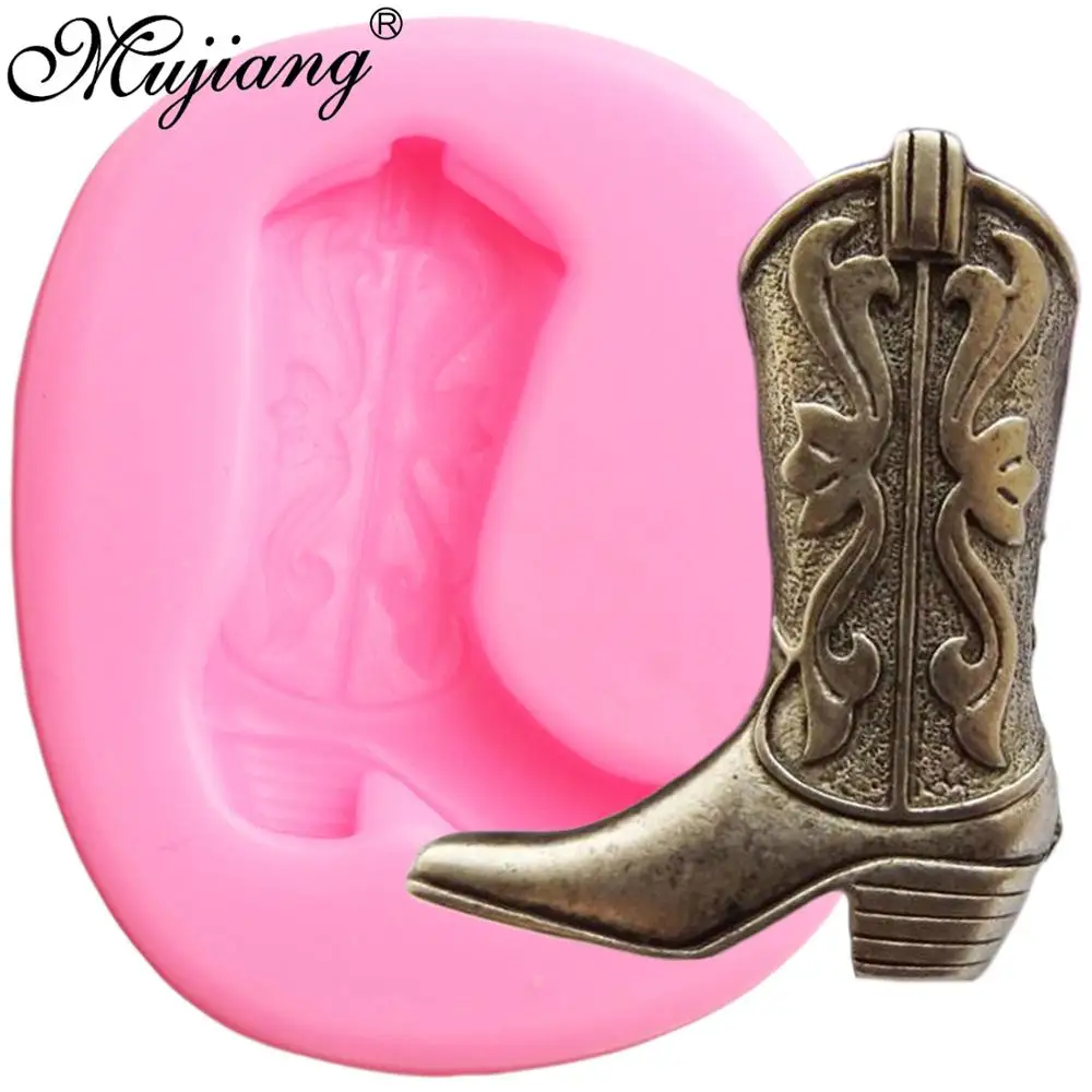 3D Cowboy Boot Silicone Molds Cupcake Baking Fondant Mold DIY Party Cake Decorating Tools Polymer Clay Candy Chocolate Moulds