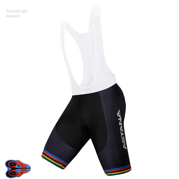 Черный астана Велоспорт нагрудник 16D Pad Coolmax гелевая шорты для езды быстросохнущие велосипедные шорты Pro для горного велосипеда с лямками Шорты Ropa Ciclismo - Цвет: Picture Color