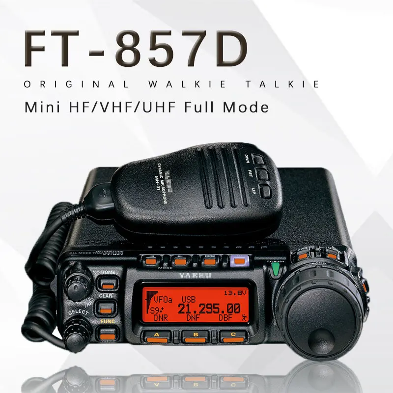 Для автомобиля Yaesu FT-857D Двухдиапазонный портативный любительский радиоприемник коротковолновой ультракоротковолновой мини Полный режим автомобильный радиоприемопередатчик